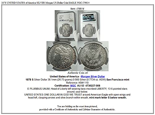 1878 1878 Sjedinjene Američke Države Silver Morgan US do Denomination_in_Description AU 53 NGC