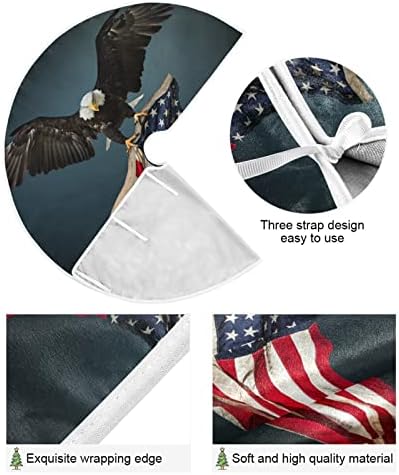 Alaza 4. jula Patriotsko suktni ukras, sitni suknji za božićne suknje 35,4 inča sa orlom sa američkom zastavom za dan nezavisnosti