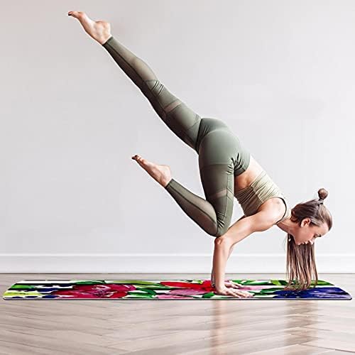 Debela neklizajuća Vježba & amp; fitnes 1/4 prostirka za jogu sa cvjetnim printom cvijeta s tropskim prugama za Yoga Pilates & amp; Vježba fitnesa na podu