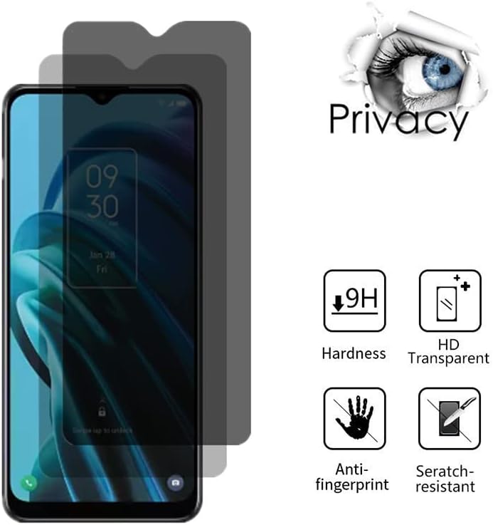 [2 Pakovanje] VIESUP za TCL 30 XE 5G Zaštita ekrana za privatnost, [nije puna pokrivenost] Anti-Spy anti-Scratch Case Friendly 9h