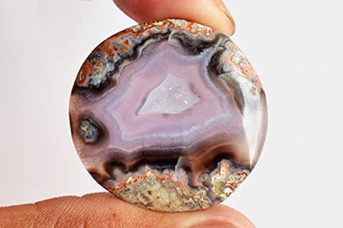Silvero Prirodno ljubičasta strast Agate okrugli oblik 22 CTW Veličina 30x31x4,5 mm Privjesak Nakit Izrada draganog kamenja Poznato