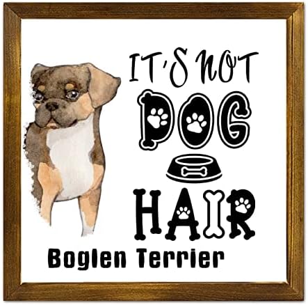 Luckluccy Funny Dog Drveni potpis Nije pas kosa Roglen Terrier Wood Plaket Prijavite se Životinjski štenad Dekorativna kućna zidna