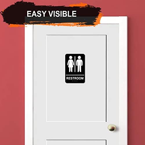Unisex Brailleov znak - 9 x 6 Akrilni znakovi za-toaleta za poslovanje sa trakama - Spol neutralni znakovi kupaonice - Ada Sva znakovna