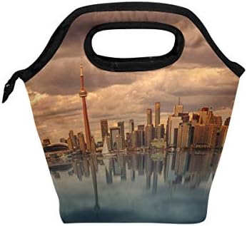 HEOEH Toronto Scenografija Buliding torba za ručak Cooler tote torba izolovana Zipper kutija za ručak torba za vanjsku školsku kancelariju