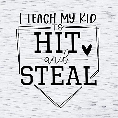 ViLove bejzbol mama majica koje naučim svoju djecu da udari i kradu košulju za bejzbol mama majica za bejzbol srca