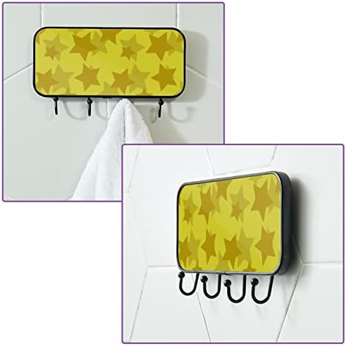 Držač ručnika Zidni nosač ručnika u kupaonici Decor Cathrobe Robe kaput Odjeća zvijezde Pozadina zlato žutog uzorka Organizator ručnika za kupanje
