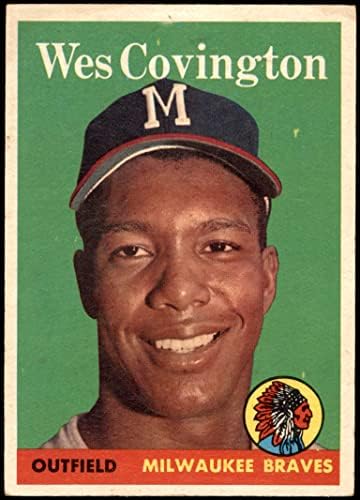 1958 TOPPS 140 Wes Covington Milwaukee Braves ex + Hrabre