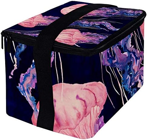Izolirane Meduze torbe za ručak za višekratnu upotrebu Bento bag kutija za ručak, Prijenosna kvadratna torba za ručak za žene muškarce