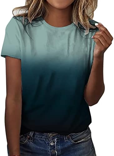 ADPAN košulje s kratkim rukavima za žene prugasti blok u boji s kratkim rukavima kauzalne bluze T majice kratki rukav ženski plivajući