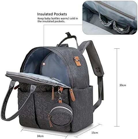 Momigo ruksak za bebe - Veliki kapacitet otporna na vodu otporna na vodu sa trakama za koše i pacifikator, uniseks i elegantan putni