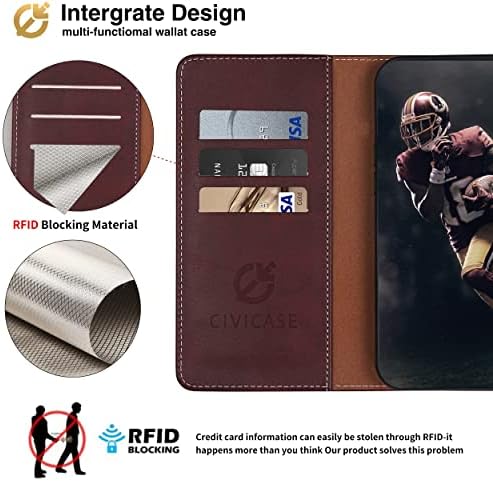 CIVICASE za iPhone 12 novčanik slučaj, Premium kožna Flip Case [RFID Blocking] držač kreditne kartice Folio Magnetic Stand TPU Shockproof