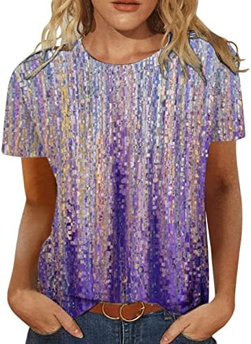 Torp majica za dame 2023 Skraći rukav pamuk kratkih rukava grafički izrez grafički ispis cvjetna labava fit lounge bluza GY