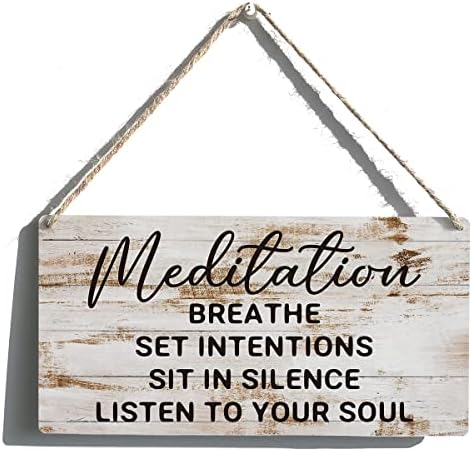 Inspirativni znakovi Poklon Seoska kuća Meditacija Slušajte svoju dušu Drveni viseći znak Rustikalna zidna umjetnost Kućni uredski