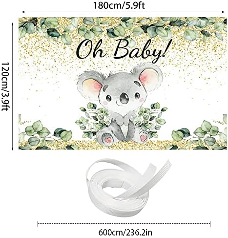 Koala Oh Baby Backdrops Zlato Eukaliptus Zelenilo Ostavlja Baby Shower Pozadine Dekoracije Pol Otkrivaju Party Banner Fotografija