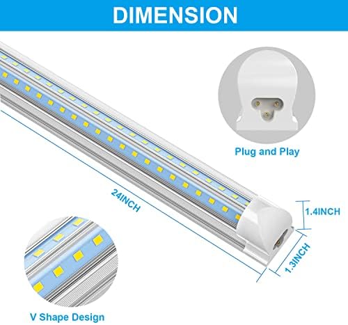 CNSUNWAY LED svjetlo za trgovinu, 2ft 20W 2500lm Super svijetlo, 3000k toplo Bijela, stropna i pomoćna svjetla za trgovine sa kablom