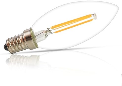Mengjay® 1 pakovanje C35 110v 2W LED kandelabra sijalica, LED filament lampa, 2700k toplo bijelo svjetlo, E12 mala baza, vrh plamena