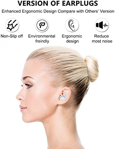 Uši za spavanje, super mekani čepovi za ponovnu upotrebu za uši za uši za smanjenje buke Zaštita od buke, 2pairs Otkazivanje buke