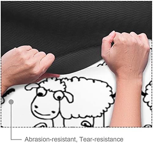 LEVEIS prostirka za jogu slatka Simpe Crna Bijela ovca uzorak debljine neklizajuće prostirke za vježbanje za kućne teretane