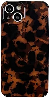 Tortoise Shell Retro Telefon Kompatibilan je s iPhone 13 2021 Chic Amber Brown Leopard stilski klasični mekani zaštitni poklopac za