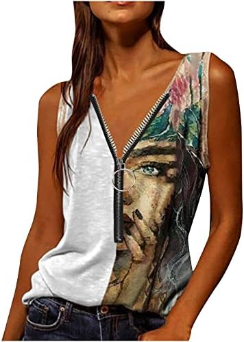 Bluza prsluk Tshirt za djevojčice Ljeto Jesen rukav pamuk Vneck grafički Zip Up Cami Tank Lounge Top 3B 3B