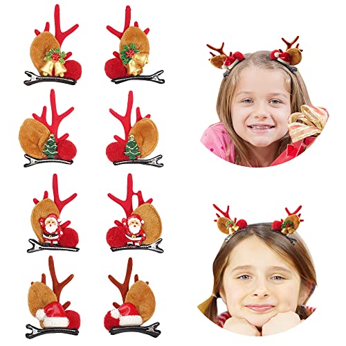 YXiang božićni lukovi za djevojke, 4 para dječje Xmas kose lukovi slatki boutique Santa Claus Xmas Tree Holiday Clips za djecu djece