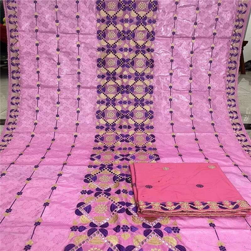 Hom3craft 7 Yards Brode vezene perle žakard tkanina Gvinejski brokat pamuk meka tkanina za odjeću Nigerija - 7 metara Afrička tkanina za svadbene haljine boja 904