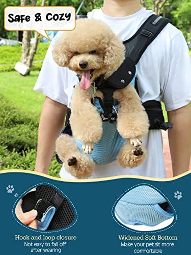 Pawaboo ruksak za kućne ljubimce, podesivi prednji ruksak za psa sa podešavanjem pojasa oko struka & amp; kaiš za grudi, odličan za bicikle/planinarenje/putovanja, kampiranje za male srednje pse-s, Blue