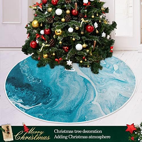 Oarencol Mramorna plava bijela kamena umjetnost božićna suknja 36 inčni Xmas Holiday Party Tree Detaos
