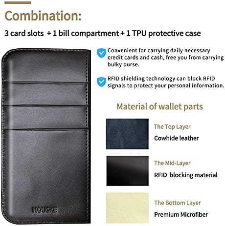 Nouske za futrolu za iPhone 12 i iPhone 12 Pro 6.1 preklopna futrola od prave kože sa držačem za kartice za novčanik/magnetnom Folio