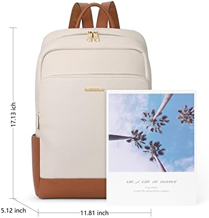 WESTBRONCO koža ruksak torbicu za žene 15.6 inčni laptop ruksak za rad & amp; Travel bež