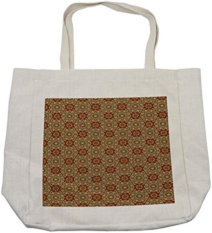 Ambesonne Mandala torba za kupovinu, apstraktni Flora uzorak Srednjovjekovni mozaik dizajn pločica, ekološka torba za višekratnu upotrebu