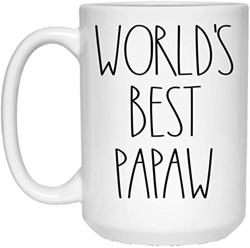 Generic Worlds najbolja šolja za Papaw / Papaw Rae Dunn style šolja za kafu / Rae Dunn Inspired | najbolja šolja za kafu ikada / Papaw Rođendanska šolja za Papaw šolju za kafu šolja za čaj Bijela 11oz AXTD69O5VJ-11oz