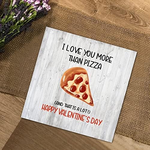 Valentinen znak Volim te više od pizze smiješnih valentina dnevno drveni znakovi potpisuju za kućne dekore Rustikalni za spavaću sobu