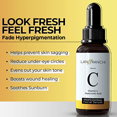 LANFFRANCHI serum vitamina C za lice sa hijaluronskom kiselinom - serum za posvjetljivanje tamnih tačaka, hidrat, anti Aging Serum