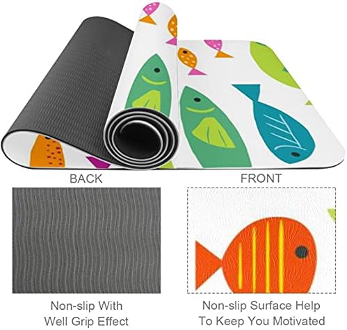Debela neklizajuća Vježba & amp; fitnes 1/4 prostirka za jogu sa ribama uzorak Print za Yoga Pilates & amp; podna fitnes Vježba
