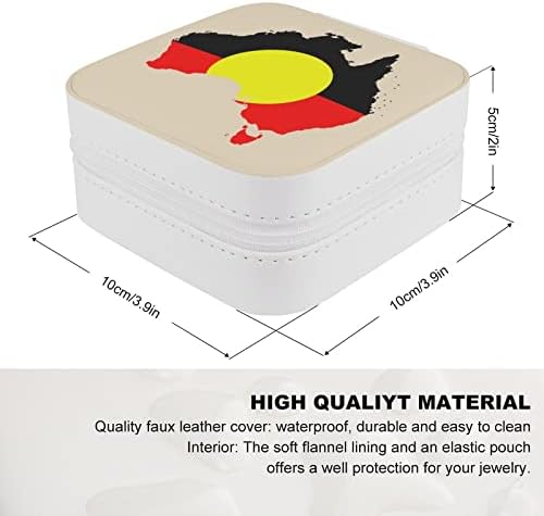 Australska aboriginalna zastava Karta Nakit Kutija PU Kožna putovanja Prijenosni nakit Privjesak Organizator Držač za pohranu