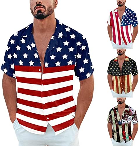UBST 4. jula Muška majica do patriotske majice sa kratkim rukavima Ležerne prilike Havajske vrhove