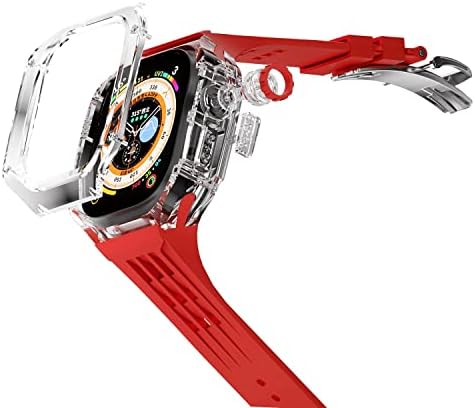 BEFIA TRANSPARENT MOD KIT CASE za Apple Watch 49 mm Gumeni sportski pojas za IWATCH seriju ultra 8 silikonski remen za sat
