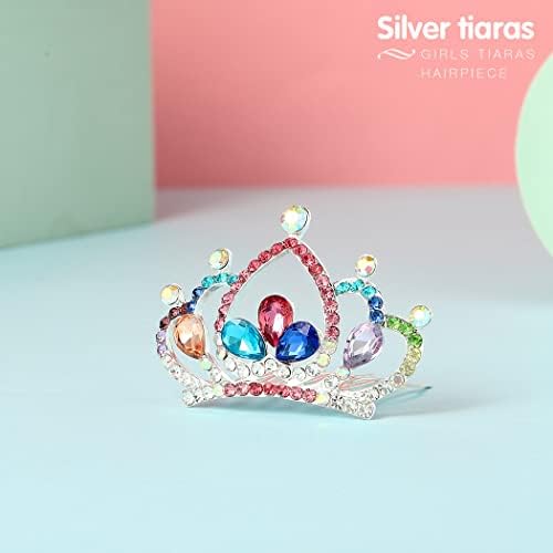 Yean Princess češalj za krunu Mini Kristalna Tiara češalj za kosu srebrni vještački dijamant Tiara Rođendanska zabava favorizira dekoracije