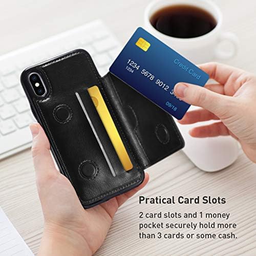 EYZUTAK držač za kartice torbica za novčanik za iPhone Xs iPhone X, Premium PU kožna torbica sa skrivenim magnetnim zatvaračem Flip