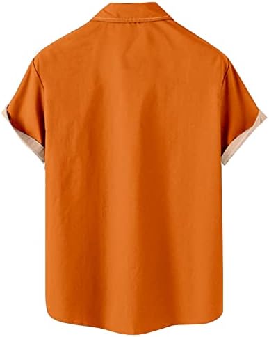 Muška casual majica Top Halloween Print Short Shirve Rašireći ovratnike Tanke košulje za kuglanje Lagano # 01
