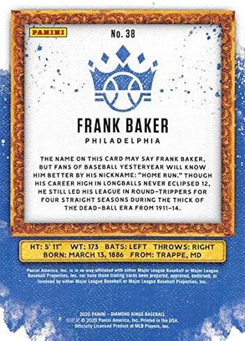2020 Panini Diamond Kings # 38 Frank Baker Philadelphia Athletics bejzbol kartica