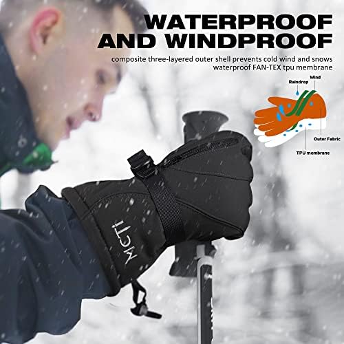 MCTI vodootporne muške rukavice zimske tople 3M thinzotatne snowboard snježne hladne hladne rukavice