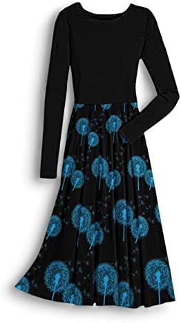 JJHAEVDY   ženske džemper haljine 2022 Casual štampani okrugli vrat pulover labave duge rukave haljine džemper haljine