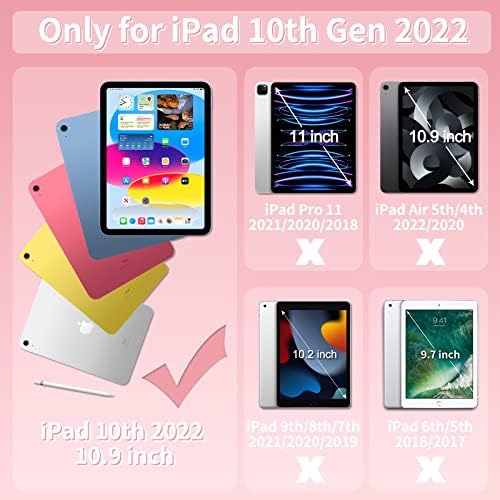 Batyeue iPad 10. generacijski slučaj - Čvrsti udarni poklopac za zaštitu od udara za 2022 10,9 inča iPad sa zaštitnim ekranom / držačem
