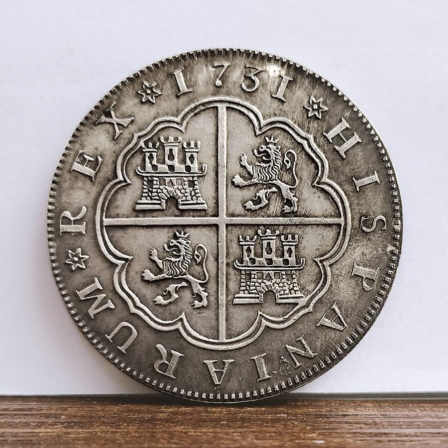 Hu Hai Xia 1731 španski drevni novčići Silver Dollar coins Philip V Silver Okrugli srebrni novci Antikni rade stari kovanice