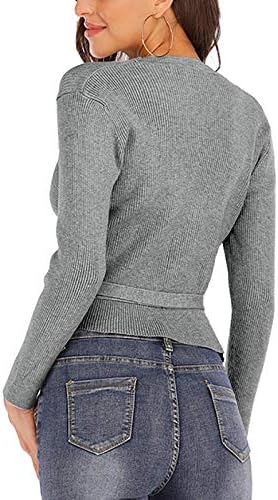 PIMELU V-izrez Duks žene Žene Dugi rukav Pleteni pulover Loove pleteni džemper gornji bluza V-izrez pulover džemper
