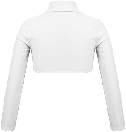 Hedmy Girls Solid mock dugih rukava gornje baletske plesne košulje Gym Yoga tijesne sportske psovke majice