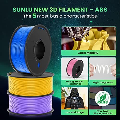 2500g 3D paket filamenta pisača Multicolor, Sunlu ABS Filament & Sunlu Petg Filament, 10 paketa + 10 paketa