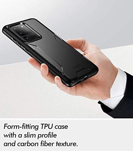 Poetička Karbonska Shield serija dizajnirana za Samsung Galaxy S20 ultra ultra, tanak fit abgunging premium fleksibilan soft tpu futrola s teksturom karbonskih vlakana, mat crna